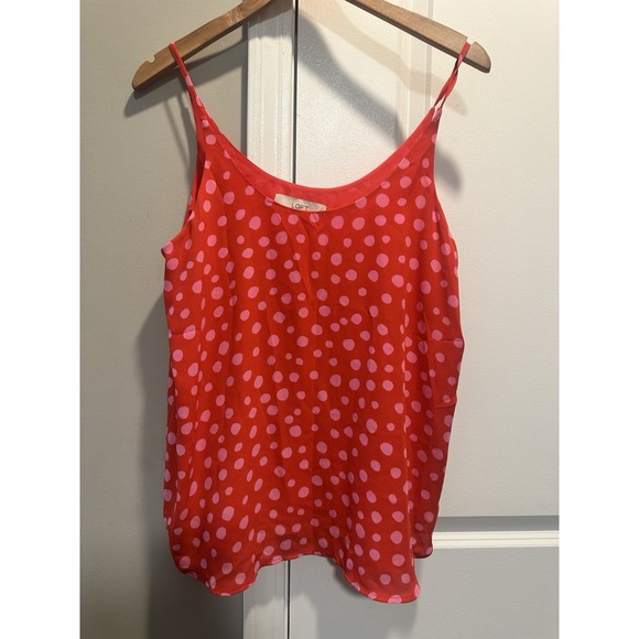 Loft Pink Polka Dot Tank Medium - Picture 1 of 3